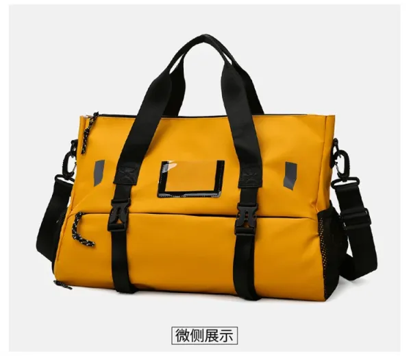 Design Sporty Duffle Bag Pink with Black Straps - 31