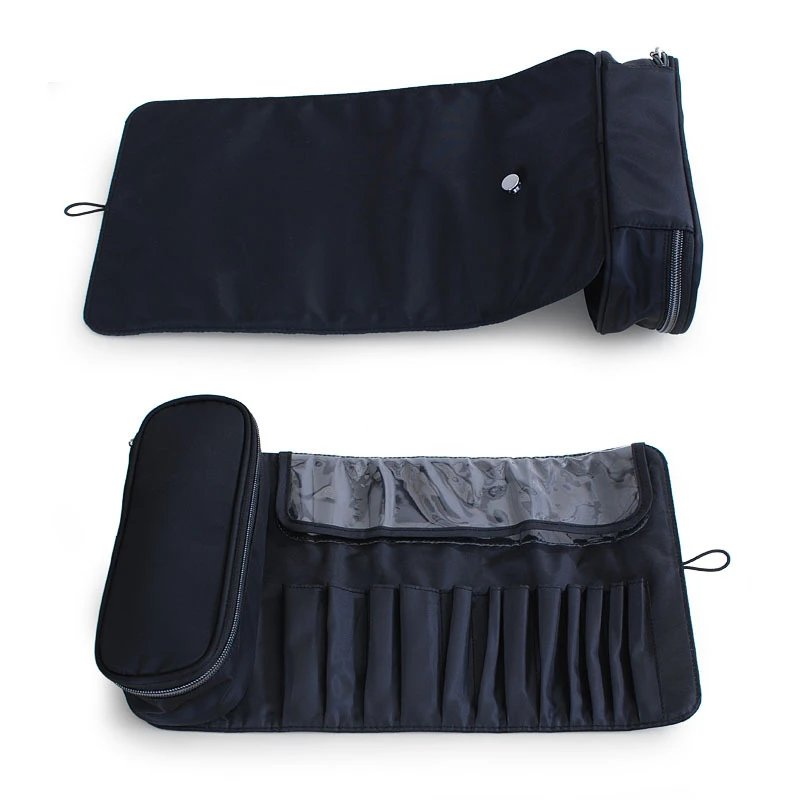 Pink Roll-Up Makeup Brush Organizer Pouch - 25