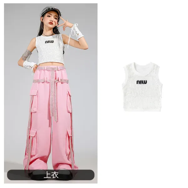 Miu Miu Sequined Crop Top White - 1