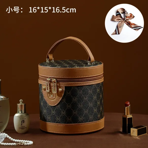 Louis Vuitton Monogram Canvas Round Cosmetic Case Brown - 1