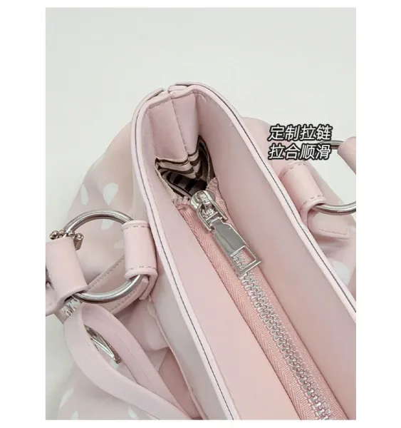 Moodstreet University of Australia Hoodie Gray + Polka Dot Pleated Handbag Cream - 12