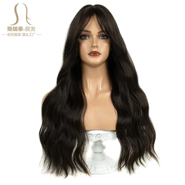 QS-KC-53 Brown Long Straight Wig with Bangs - 8