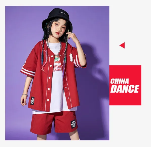 Design Streetwear Set: Red Baseball Jacket, White Graphic Tee, Red Shorts, Star Socks & Black Bucket Hat - 12