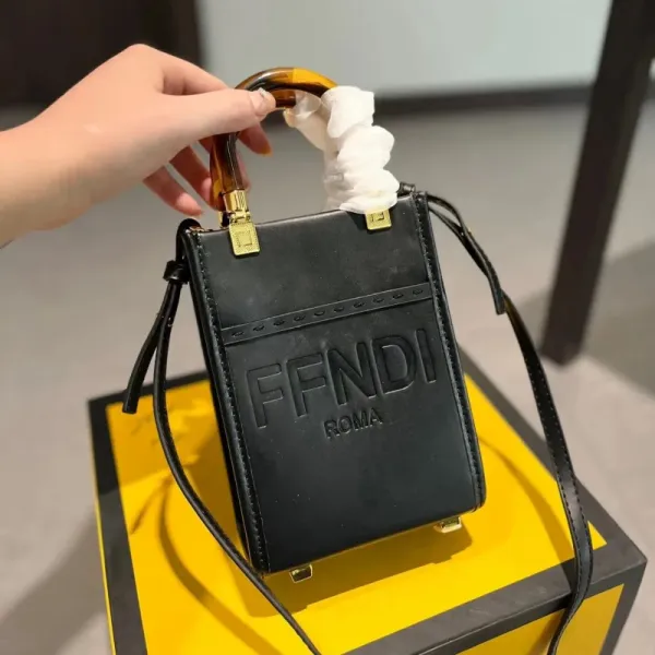 Fendi Mini Baguette Logo White Shoulder Bag - 4