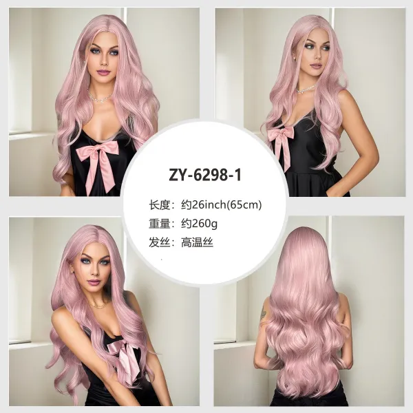 ZY-6298-2 Platinum Blonde Heat-Resistant Synthetic Wig - 4
