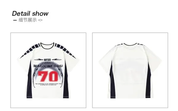 MFDD Magic McDou 70 Graphic Oversized T-Shirt + Wide-Leg Sweatpants Set Black/White - 15