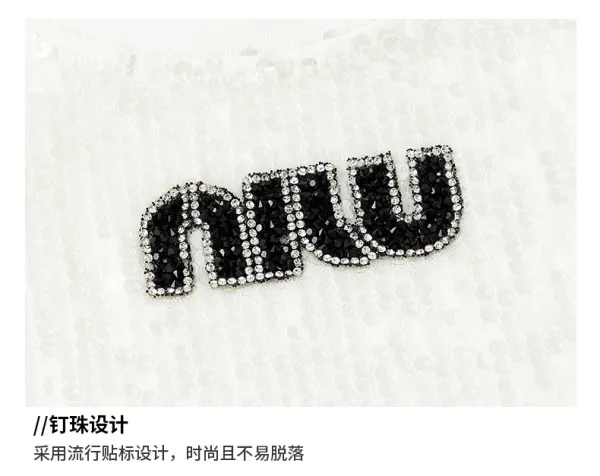 Miu Miu Sequined Crop Top + Cargo Pants Set in Pink and Silver - 18