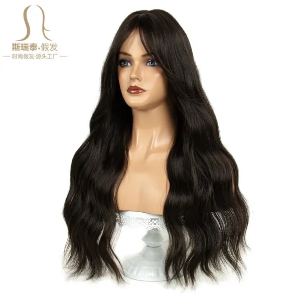QS-KC-53 Brown Long Straight Wig with Bangs - 9