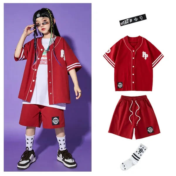 WEST x HP Baseball Jersey Set Red Casual-Set - 1