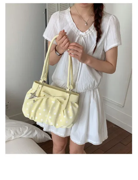 Moodstreet University of Australia Hoodie Gray + Polka Dot Pleated Handbag Cream - 25