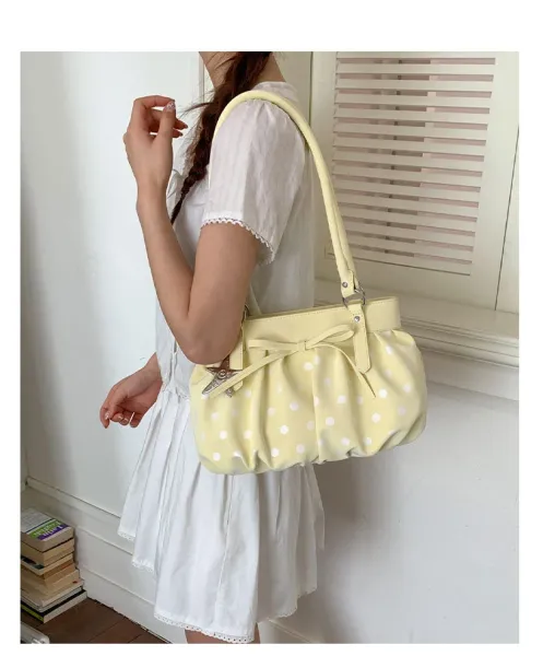 Moodstreet University of Australia Hoodie Gray + Polka Dot Pleated Handbag Cream - 27