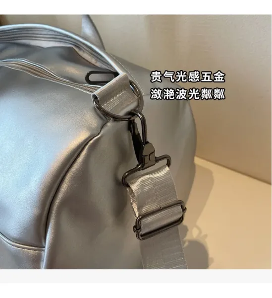 Perpetual Motion Duffle Bag White with Blue Accents - 9