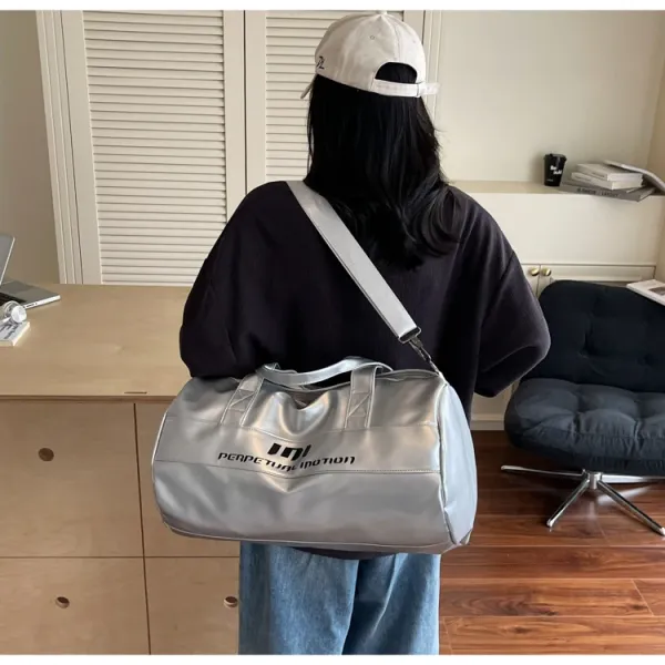 Perpetual Motion Duffle Bag White with Blue Accents - 47