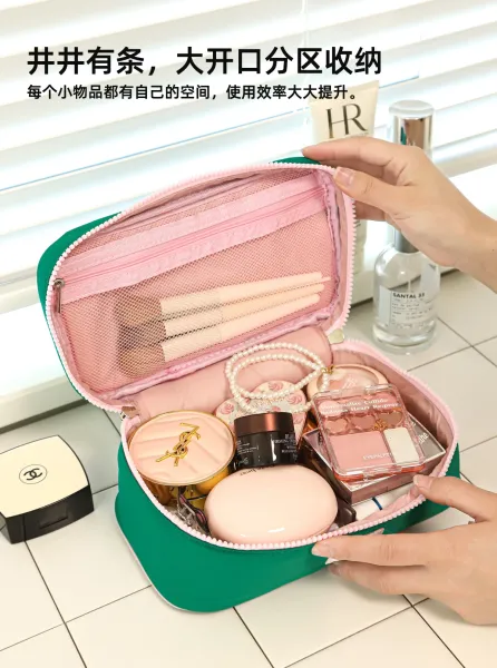 Milly Bliss Pink Quilted Cosmetic Bag - 7