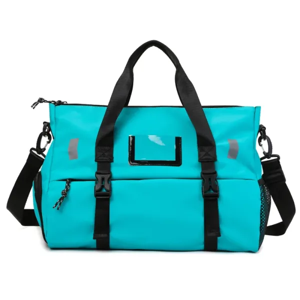 Design Utility Duffle Bag in Turquoise with Black Straps - 1