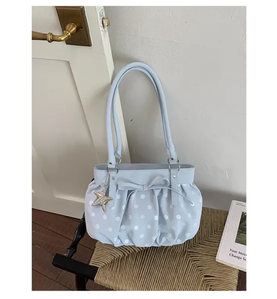 Moodstreet University of Australia Hoodie Gray + Polka Dot Pleated Handbag Cream - 45