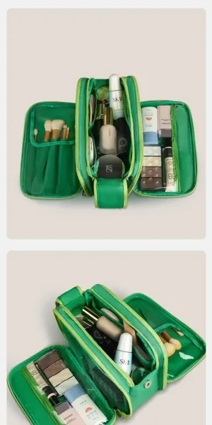 GOOODFOR Plaid-Trimmed Mini Boston Bag in Lime Green and Blue - 10