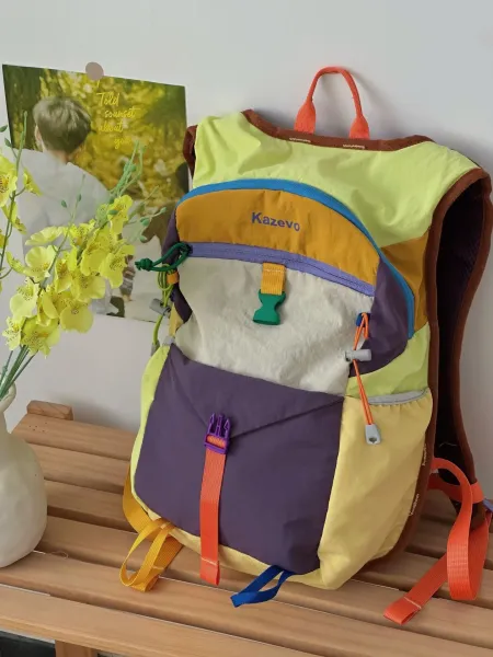 Kazeno Color-Block Patchwork Casual Backpack - 14