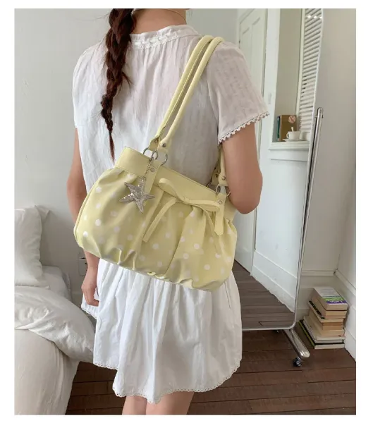 Moodstreet University of Australia Hoodie Gray + Polka Dot Pleated Handbag Cream - 28