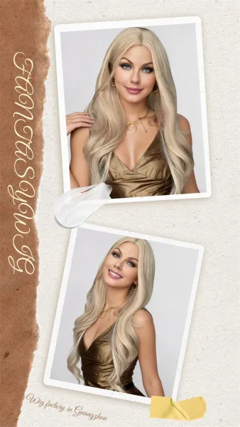 ZY-6298-2 Platinum Blonde Heat-Resistant Synthetic Wig - 9
