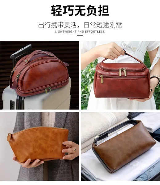 Design Hobo Bag Brown Distressed Leather Handbag - 8