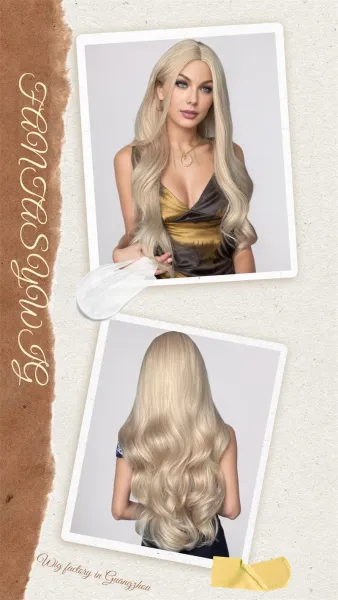 ZY-6298-2 Platinum Blonde Heat-Resistant Synthetic Wig - 10