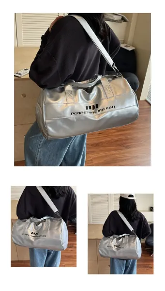 Perpetual Motion Duffle Bag White with Blue Accents - 18