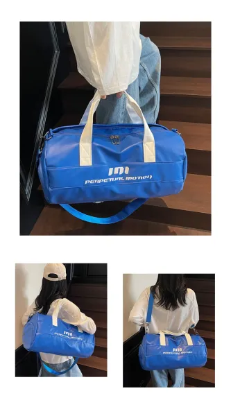 Perpetual Motion Duffle Bag White with Blue Accents - 19
