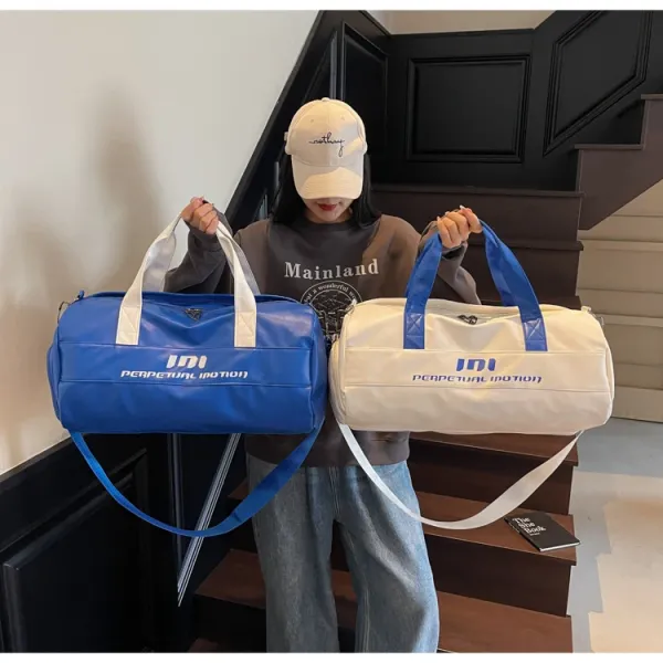 Perpetual Motion Duffle Bag White with Blue Accents - 33