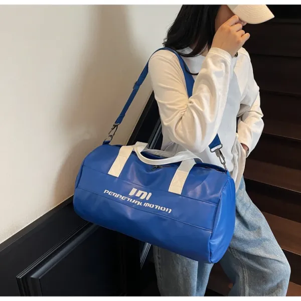 Perpetual Motion Duffle Bag White with Blue Accents - 42