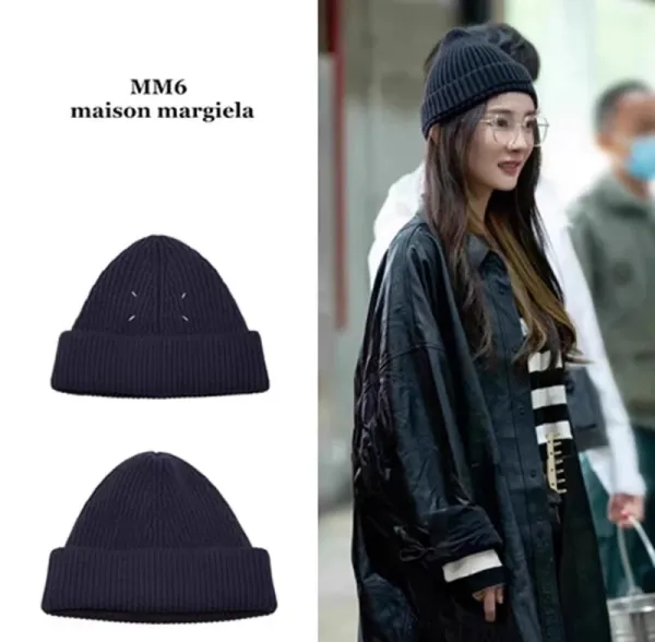 Maison Margiela Tabi Stitch Beanie Black and Gray - 6
