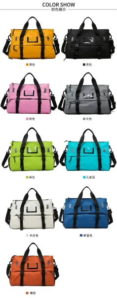 Design Sporty Duffle Bag Pink with Black Straps - 7
