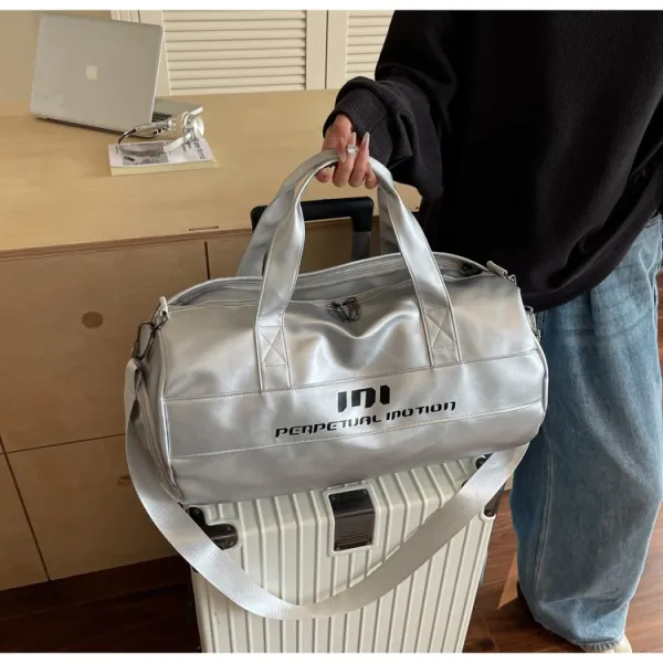 Perpetual Motion Duffle Bag White with Blue Accents - 43