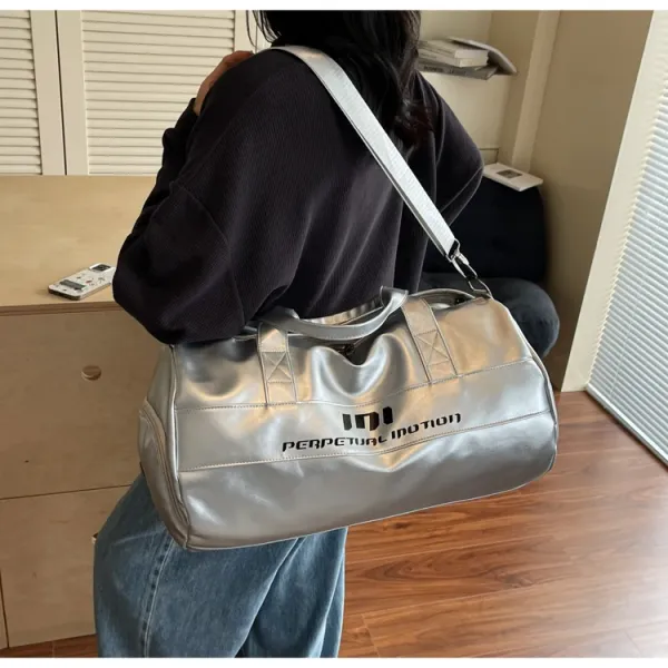 Perpetual Motion Duffle Bag White with Blue Accents - 46