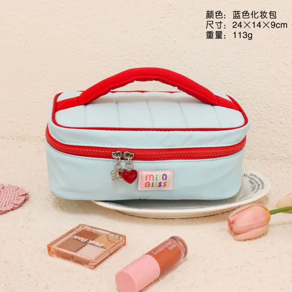 Milo Bliss Quilted Makeup Bag in Sky Blue - 1