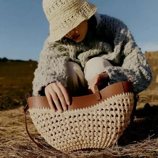 Bottega Veneta Woven Leather Top-Handle Basket Bag Beige - 1