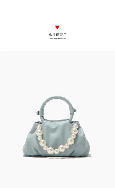 Yellow Pearl-Embellished Structured Handbag - 27