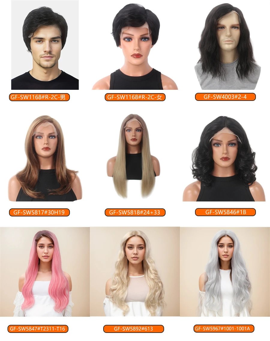 GF-SW5816#1 Black Body Wave Lace Front Wig - 5