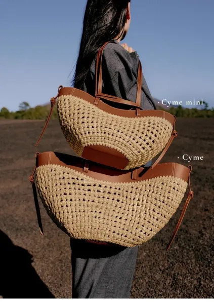 Polène Noé Tote Bag Beige and Brown Raffia Woven Handbag - 7