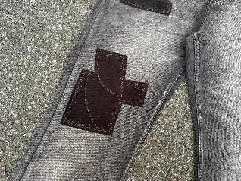 Enfants Riches Déprimés Patchwork Distressed Gray Jeans - 9