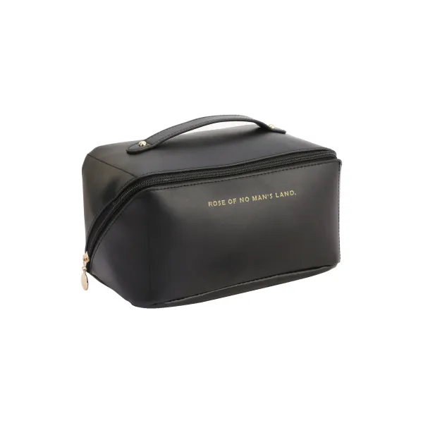 Rose of No Man's Land Black Leather Travel Toiletry Bag - 1
