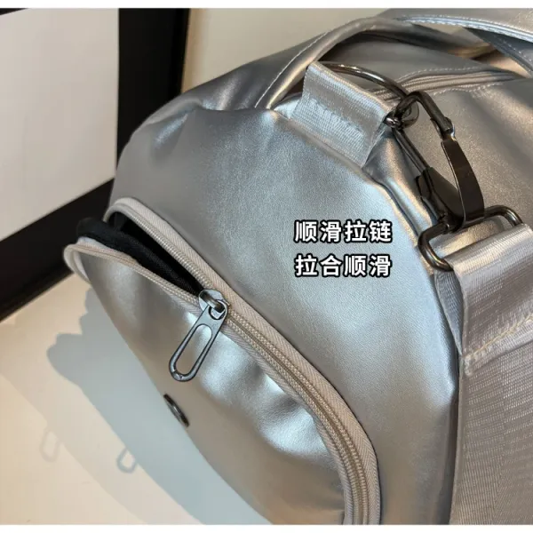 Perpetual Motion Duffle Bag White with Blue Accents - 6