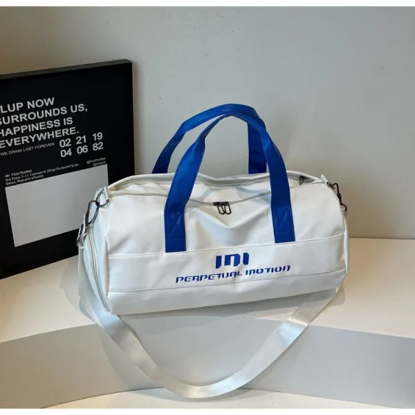 Perpetual Motion Duffle Bag White with Blue Accents - 31