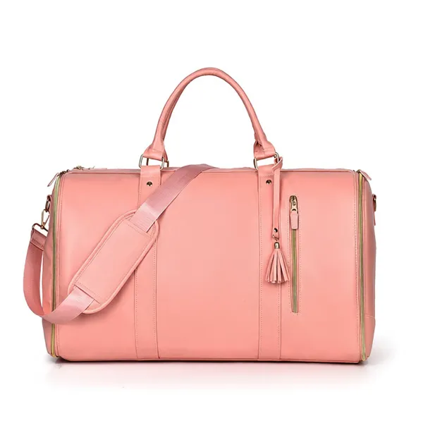 Design Duffle Bag in Soft Pink with Gold Hardware - 1