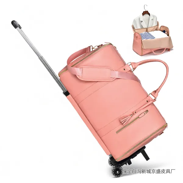 Rolling Duffle Bag Pink Travel Bag - 1