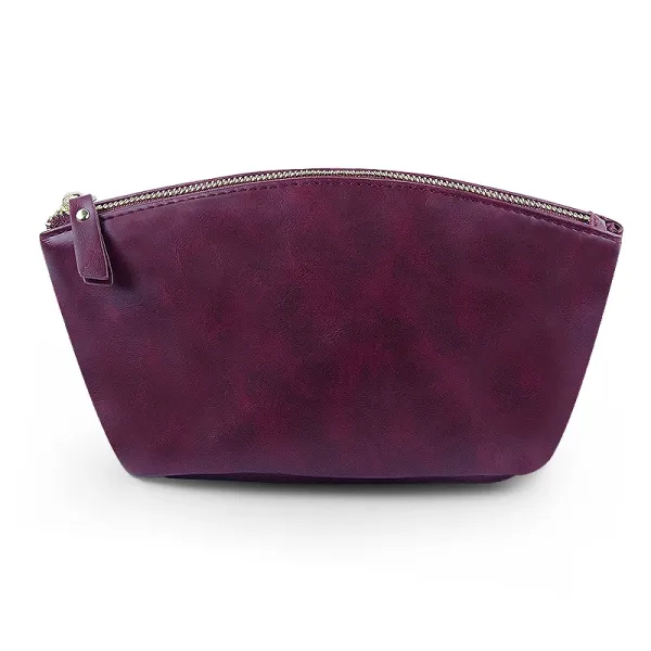 Design Zippered Clutch in Deep Plum Purple - 1