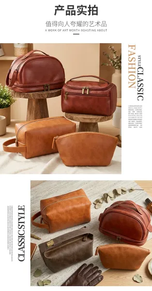 Design Hobo Bag Brown Distressed Leather Handbag - 13