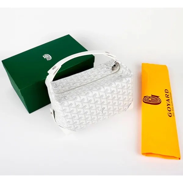 Goyard Saint-Louis PM White Chevron Canvas Handbag - 1