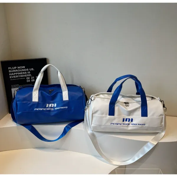 Perpetual Motion Duffle Bag White with Blue Accents - 29