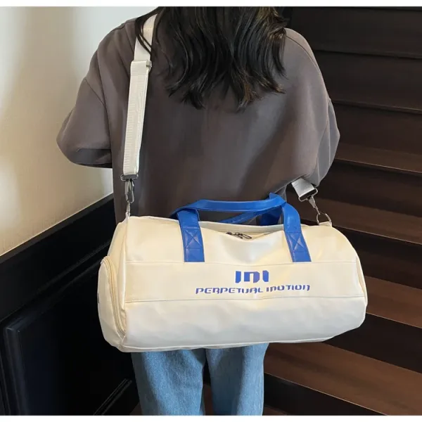 Perpetual Motion Duffle Bag White with Blue Accents - 36